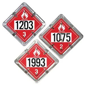 Aluminum Flip Placard - 3 Legend, Numbered, UN 1203, 1993, 1075