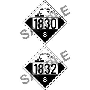 1830/1832 Placard - Class 8 Corrosive