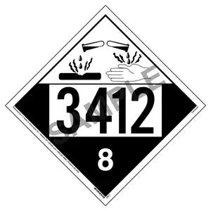 3412 Placard - Class 8 Corrosive