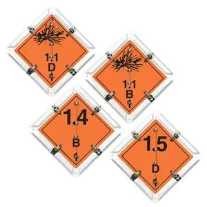 Canadian Flip-File Placard, 4-Legend Wordless Set, White Back Plate