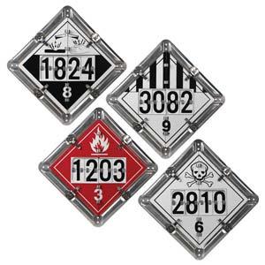 Numer-All™ Flip Placard - 4 Legend, Unpainted Back Plate