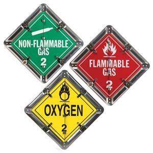 Aluminum Flip Placard - 3 Legend, Worded, Class 2