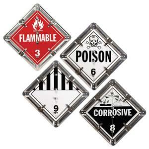 Aluminum Flip Placard - 4 Legend, Worded, Unpainted Back Plate