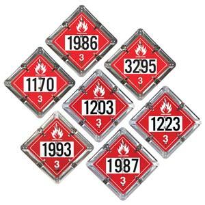 Aluminum Flip Placard - 7 Legend, Numbered, Unpainted Back Plate