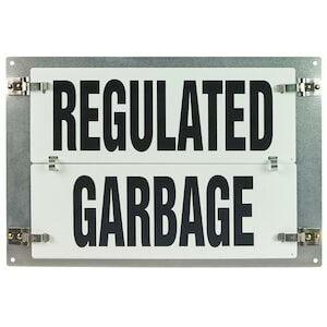 Flip-File Sign, Regulated Garbage, Medium, 1-Legend