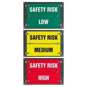 Flip-File Sign, Safety Risk Low/Medium/High, 3-Legend