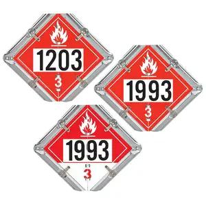 Basic Flip Placard - 3 Legend, Numbered, Galvanized Steel Back Plate, 2 Clipped Corners