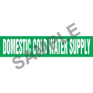 Domestic Cold Water Supply Pipe Marker - ASME/ANSI