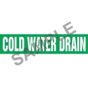 Cold Water Drain Pipe Marker - ASME/ANSI