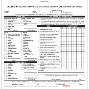 Driver's Inspection Report and Discharge Delivery System Daily Checklist