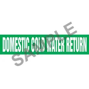 Domestic Cold Water Return Pipe Marker - ASME/ANSI