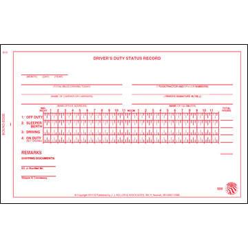 Driver's Duty Status Record Book, 2-Ply, w/Carbon - Stock