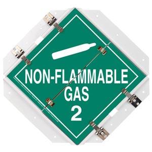 Aluminum Flip Placard - 1 Legend, Non-Flammable Gas, 16"x15.5", White Back Plate