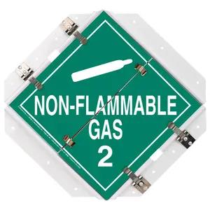 Aluminum Flip Placard - 1 Legend, Non-Flammable Gas, 16"x15.5", White Back Plate