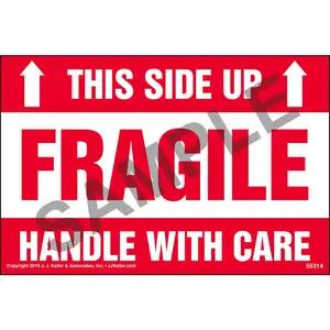 Fragile: This Side Up, Handle With Care Shipping Label