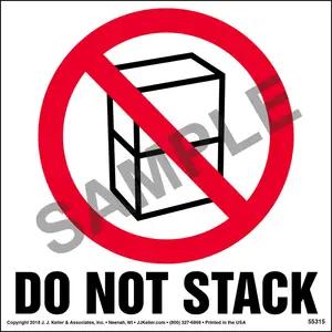 Do Not Stack Shipping Label with Icon