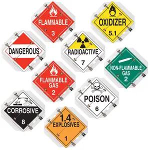 Aluminum Flip Placard - 9 Legend, Worded, 16"x15.5", White Back Plate