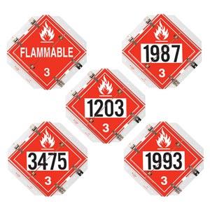 Super Flip Placard - 5 Legend, Worded/Numbered, 16"x15.5", White Back Plate