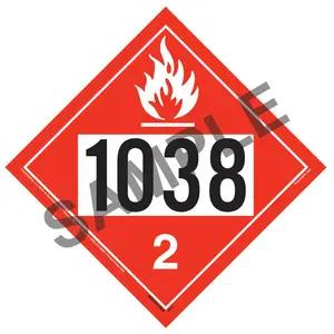 1038 Placard - Division 2.1 Flammable Gas