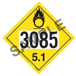 3085 Placard - Division 5.1 Oxidizer