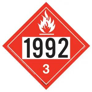 1992 Placard - Class 3 Flammable Liquid