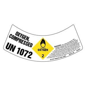 Gas Cylinder Shoulder Labels - Oxygen