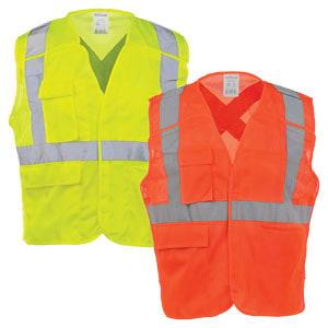 J. J. Keller® SAFEGEAR® Safety Vest Type R Class 2 - Hook & Loop 5-Point Breakaway Closure