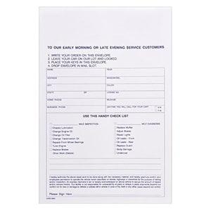 Overnight Auto Repair Envelope – Stock