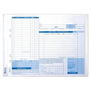 Auto Repair Order, Carbonless, Snap-Out Format – Stock