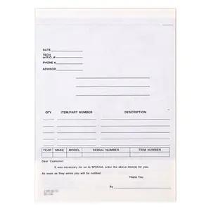 Automotive Special Parts Order Form, Snap-Out Format – Stock