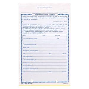 Odometer Disclosure Statement, Carbonless - Snap-Out Format – Stock