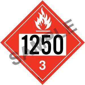 1250 Placard - Class 3 Flammable Liquid