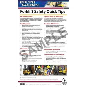 Forklift Safety Employee Awareness Quick Tips Poster