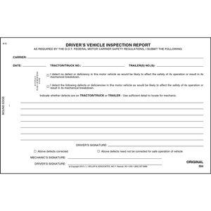 Simplified Driver's Vehicle Inspection Report, 2-Ply, w/Carbon - Stock