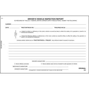 Simplified Driver's Vehicle Inspection Report, 2-Ply, w/Carbon - Stock