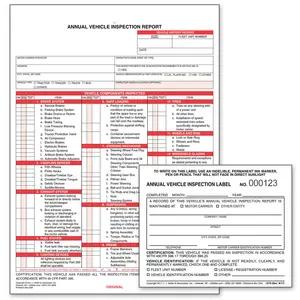 Annual Vehicle Inspection Report & Label Combo Pack