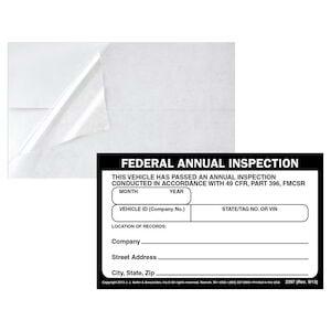 Record of Annual Inspection Decal & Clear Decal Overlay