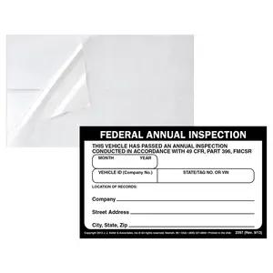 Record of Annual Inspection Decal & Clear Decal Overlay