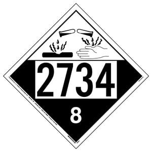 2734 Placard - Class 8 Corrosive