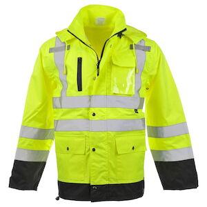 J. J. Keller® SAFEGEAR® Rain Jacket Type R Class 3 - Zipper Closure