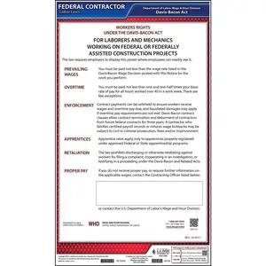 Davis-Bacon Act Federal Contract Poster