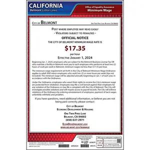 California / Belmont Minimum Wage Poster