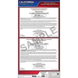 California / El Cerrito Minimum Wage Poster