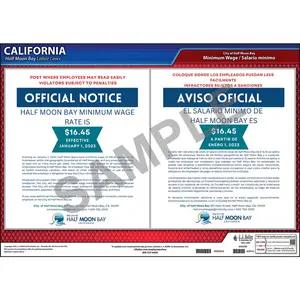 California / Half Moon Bay Minimum Wage Poster