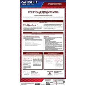 California / Malibu Minimum Wage Poster