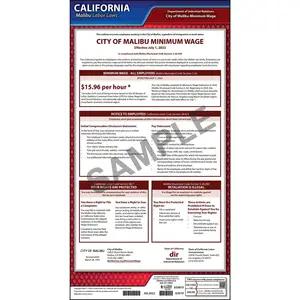 California / Malibu Minimum Wage Poster