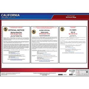 California / San Carlos Minimum Wage Poster