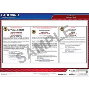 California / San Carlos Minimum Wage Poster