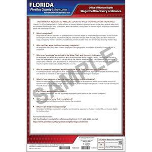 Florida/Pinellas County Wage Theft Ordinance Poster