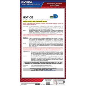 Florida / Miami-Dade County Living Wage Poster